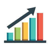 Bar Chart Icon Showing Growth and Increase vector