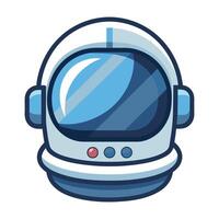 Astronaut Helmet Icon with Reflection and Space Background vector