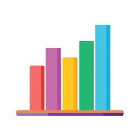 Clean Bar Graph Icon with Vibrant Colors and Data vector