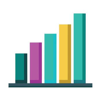 Bar Graph Icon with Different Data and Colors vector