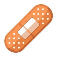 Flat Style Bandage Icon with Small Wound and Red Color vector