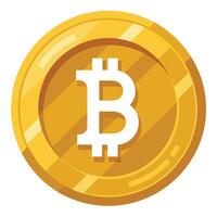 Stylized Bitcoin Coin with a Golden Color and Logo vector