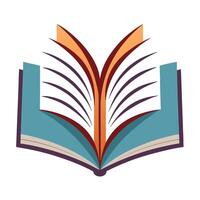 Open Book Icon with Pages Turning and Reading in Progress vector