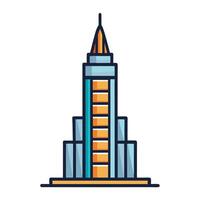 Skyscraper Icon in Minimalistic Design and Modern Architecture vector