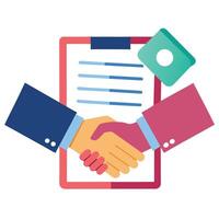 Handshake Icon over a Contract and Business Development vector