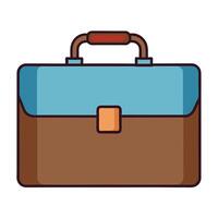 Rectangular Handle Briefcase Icon with Simple and Classic Design vector