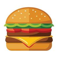 Fast Food Burger Icon with Layers and Quick Service vector