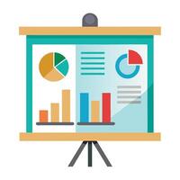 Presentation Board Icon with Business Data and Information vector