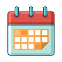 Modern Calendar Icon with a Highlighted Date and Time vector