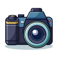 DSLR Camera Icon with a Lens Isolated on a White Background vector