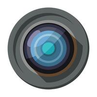 Zoomed In Camera Lens Icon in Close-Up View vector