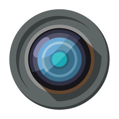 Zoomed In Camera Lens Icon in Close-Up View