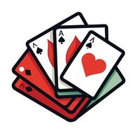 Playing Cards Icon on a Table with a Game in Progress vector