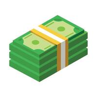 Stack of Cash Bills Icon Isolated on a White Background vector