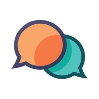 Two Overlapping Speech Bubbles Icon Indicating Chat and Conversation vector