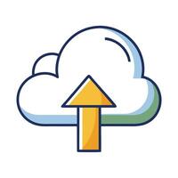 Cloud Icon with an Upward Arrow and Data Backup Concept vector