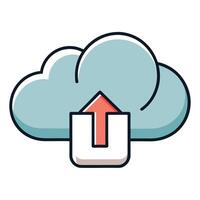 Fluffy Cloud Icon with a Data Symbol and Cloud Storage Concept vector