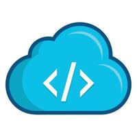 Cloud Icon with a Coding Symbol and Cloud Computing Concept vector