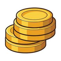 Stack of Shiny Coins Icon in a Minimalist Style and Finance Concept vector