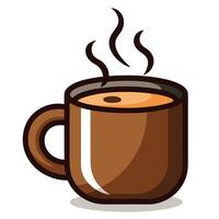Steaming Coffee Mug Icon Isolated on a White Background and Hot Beverage Concept vector