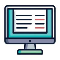 Computer Screen Icon with Code Lines and Programming Concept vector