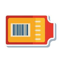 Coupon Icon with a Barcode Isolated on a White Background and Discount Concept vector