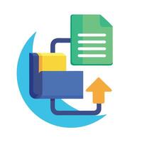 File Icon with an Arrow Indicating Data Transfer Concept vector