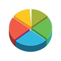 Colorful Pie Chart Icon Isolated on a White Background and Data Visualization Concept vector