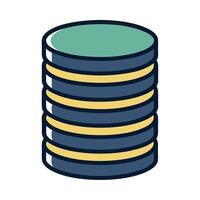 Stack of Server Disks Icon Isolated on a White Background and Database Concept vector