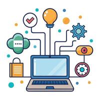 Laptop Icon with a Digital Transformation and Innovation Concept vector