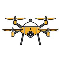 Quadcopter Drone Icon with Detailed Design and Drone Concept vector