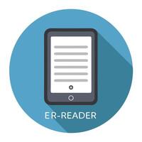 Digital E-reader Device Icon Displaying a Book and E-reader Concept vector