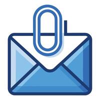 Envelope Icon with a Paperclip and Email with Attachment Concept vector