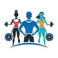 Group Exercising Together Icon and Fitness Community Concept vector