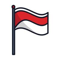 Waving Flag Icon Isolated on a White Background and Flag Concept vector