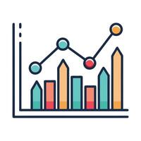 Line Graph Icon Showing Trends and Graph Concept vector