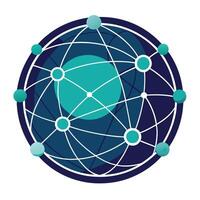 Globe Icon with Connecting Lines and Global Business Concept vector