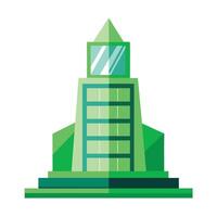 Skyscraper Icon with Solar Panels and Green Building Concept vector