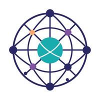 Globe Icon Connected with Networks and Globe with Network Concept vector