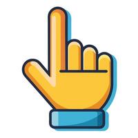 Flat Style Hand Gesture Icon with a Pointing Finger and Hand Concept vector