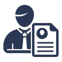 Silhouette of a Person Icon with a Briefcase and Human Resources Concept vector