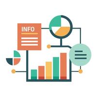 Combination of Graphs and Text Icon and Infographic Concept vector