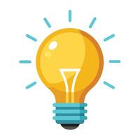 Glowing Light Bulb Icon with a Spark and Light Bulb Concept vector