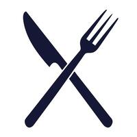 Crossed Knife and Fork Icon and Knife and Fork Concept vector