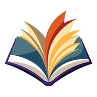 Open Book Icon with Pages Turning and Literature Concept vector