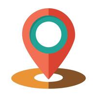 Flat Map Pin Icon with a Circular Shape and Location Pin Concept vector