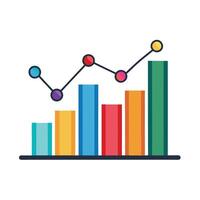 Line Graph Icon with Increasing Data and Market Trends Concept vector