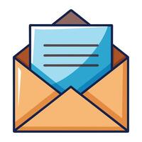 Open Envelope Icon with a Letter and Mail Concept vector