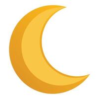 Crescent Moon Icon with a Flat Design and Moon Concept vector