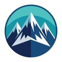 Stylized Mountain Range Icon Isolated on a White Background and Mountain Concept vector